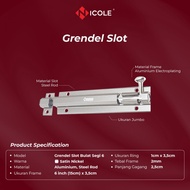 Large Slot Latch for Round Doors, 6 Jumbo Doors SN Nicole/ 6 InchBolt