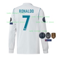 Fans Issues 2017-2018 Real Home Long Sleeves Man 7#RONALDO Football Jersey 17 18 Madrid