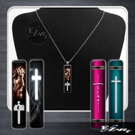 [EZ Art] JESUS CROSS SPIRITUAL NECKLACE JESUS SQUARE GLASS PENDANT LEATHER CHAINTALI