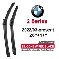 silicone car wiper for BMW 2 Series 2022-present(U06/2AT)2021 2020 2019 2018 front Windshield Wiper 