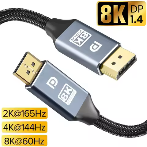 DisplayPort Cable DP 1.4 to DP Cable 8K 4K 144Hz 165Hz Display Port Adapter For Video PC Laptop TV D