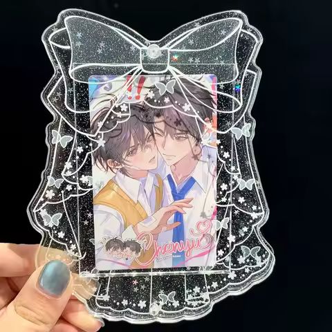 3-inch Acrylic Photo Frame Bow Veil Card Holder Desktop Stand Star Chasing Card Storage Box Picture 