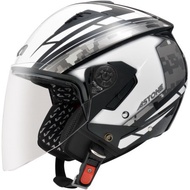 Famous Thai Helmet French ASTONE RST Black / White Half Cover Lightweight Helmet