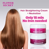 Flower Secret Hair Straightening Cream 1& Neutralizer 2 Rebonding Cream Krim Pelurus Rambut Treatmen
