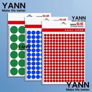 YANN 10Sheets Dot Adhesive Stickers, Writable Material 19MM Label Stickers, Removable Self-Adhesive 