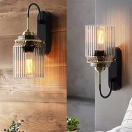 AIMI Sconce With Clear Waves Glass Shade Bathroom Vanity Light Fixture Lighting Decorative Wall Lamp