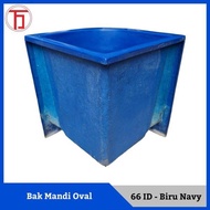 Bak Air Mandi Fiber | Fibre Sudut Oval 66 ID Biru Navy