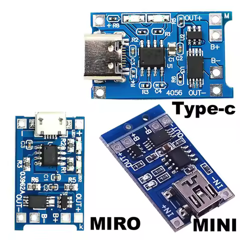 1PCS 5V 1A TYPE-C Micro USB 18650 TC4056A Lithium Battery Charging Board Charger discharge Module Pr