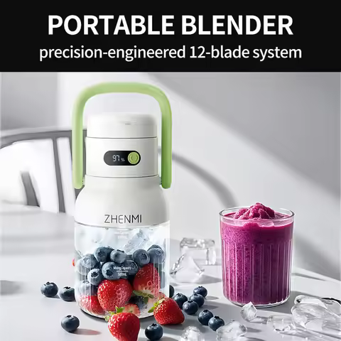 Holidays and Birthdays Blender for Shakes & Smoothies! ZHENMI BPA-Free Cordless Blender, 33oz, Ice C