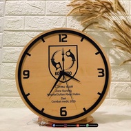 Wooden Clock with Souvenir Logo - Wooden Clock - Wooden Souvenir