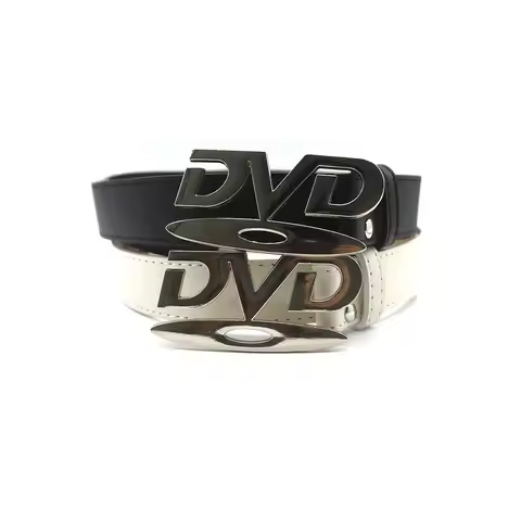 Belt DVD Buckle Unisex Nostalgic DVD Buckle Belt Versatile Black White Decorative Waist Straps Belt 