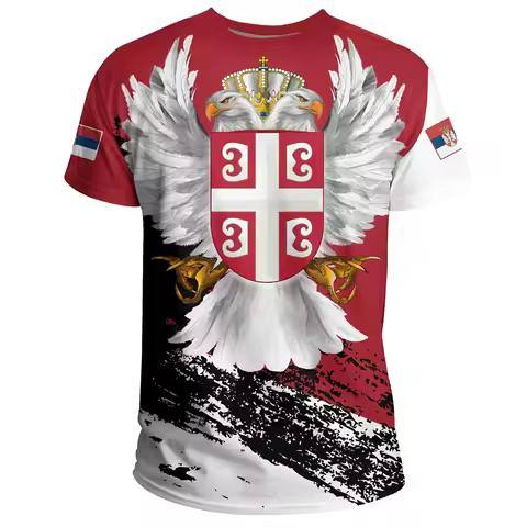 Hot Sale Serbia T Shirts Men Football Jersey Serbian Flag T-shirt 3D Print Srbija T Shirt for Men Cl