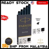 GENUINE Parker Quink Black Fountain Pen Ink Cartridges Refill - [1 Pack of 5]