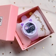 watch kids watch Girls Watch Girls Watch Kindergarten Waterproof Sweet Cool Luminous Junior High Sch