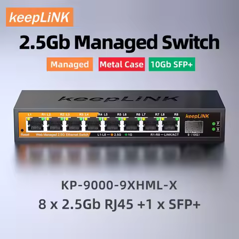 KeepLiNK 2.5Gb Managed Switch with 8-port 2.5Gb Ethernet 1-port 10G SFP+