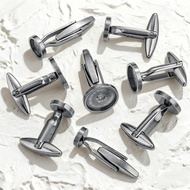 【Non-allergenic Cufflink】 CufflinkStainless Steel Smooth Multi-style Cufflink Bases, Men's F