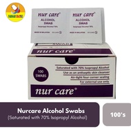 Nurcare alchohol swab 100's ( Pembersih antikseptik pelbagai guna )