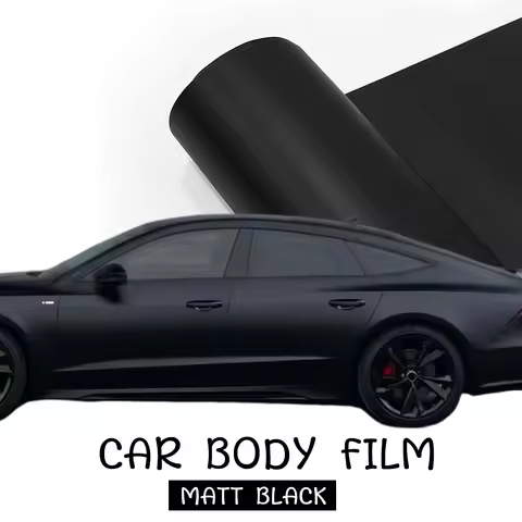 Matte Black PET Car Vinyl Wrap Film for Audi Q5 Q7 Q8 SQ8 Q6 e-tron A4 A5 Quattro Scratch Resistant 