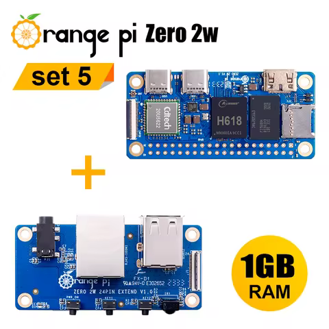 Orange Pi Zero 2W + Expansion Board Single Board Computer 1GB RAM Allwinner H618 WiFi-BT Orange Pi Z