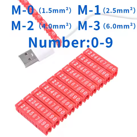 100/150 Pcs Cable Red colour C-Type Marker Number Tag Label For 2-10mm Wire Marker Tag Label Network