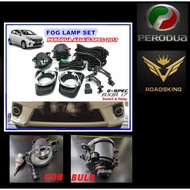 [ FREE BULB ] FOG LAMP OEM PERODUA AXIA G-Spec Facelift 2017 WITH CHROME COVER