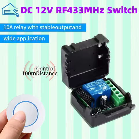 433Mhz Universal Wireless Remote Control Switch DC 12V 1CH Relay Receiver Module RF EV1527 Learning 