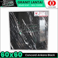 Granit Hitam 60x60 Concord Ankara Black Glossy Motif Marmer Lantai KW1