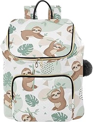 Cute Sloths White Woman Medium Backpack Purse, Medium Size Lightweight Backpack Purse 15L