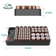 [In Stock] Battery Storage Organizer Rack Tester Case Box AA AAA 9V 98 Holder
