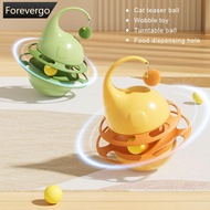 FOREVERGO Fun Durable Spinning Cat Toy 360-degree Rotation Removable Track Ball Leakage Food Design 
