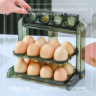 OP 3 Layer 24 Grids Foldable Eggs Organizer Space Saver Kitchen Eggs Holder Eggs Storage Rack