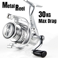 Metal Spinning Reel 1000-7000 Max Drag 30kg Casting Fishing Reel Metal Spool Pancing Braking Force Mesin Casting Fishing Reel Metal Line Cup Sea Tackle