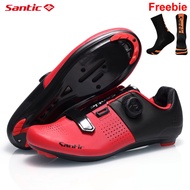 Santic Cycling Shoes for Men Women Road Cleats Professional Lightweight Locking Bicycle Bike Sneakers