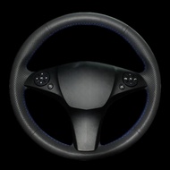 DIY Artificial leather Suede Carbon Fiber Customized Hand-stitched Car Steering Wheel Cover for Merc