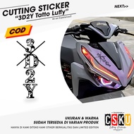 Cutting Sticker 3D2Y Tattoo Luffy Variation Motor Car Anime One Piece Embossed Reflective