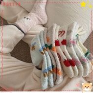 RUTHNISSI Fuzzy Floor Socks, Winter Warm Coral Fleece Socks, Cartoon Thicken Sleep Socks Women Socks