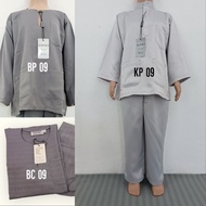 Baju Melayu Budak Warna Kelabu, Kelabu Cerah, Grey, Light Grey. Baju Melayu Saiz 1- 12 tahun.