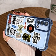 Casing hp for OPPO A74 A95 F19 F19s Case Trend Style Rock Kasing Shock-Proof Cesing Airbag Kesing An