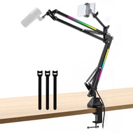 2 in 1 Microphone Arm Stand and Phone Stand with RGB Button for YouTube Videos / Gaming / Music Reco