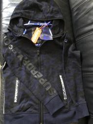 SUPERDRY SPORT 極度乾燥 原廠真品 男生 連帽運動外套 運動夾克 藍迷彩色 S號