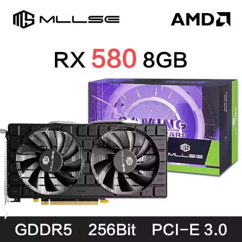MLLSE AMD RX 580 8GB 2048SP GDDR5 256Bit PCI-E 3.0 × 16 Radeon GPU Rx 580 Placa De Vídeo