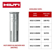 HILTI DROP IN ANCHOR M10 M12