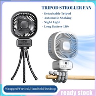 Octopus Stroller Portable Fan/Small night light/ultra quiet/detachable flexible tripod desktop campi