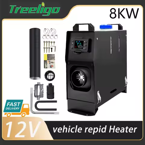 Treeligo 8KW 25000BTU Vehicle Rapid Heater 12V Low Noise 1.3Gal Heater with LCD Monitor 3 Minute Qui