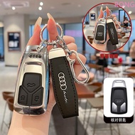 For Audi A1 A3 A6 A6L Q2 Q3 Q7 TTS R8 S6 RS3 Metal Leather Car Key Case Cover Holder For Audi A4L A5