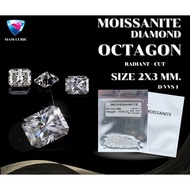 Moissanite OCT-RA(Shoot 2x 3 mm) D:Color VV1 OCTAGON Synthetic Diamond Mois-Moise (1 Carat)