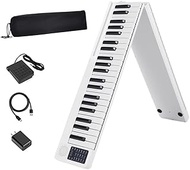 88-key Folding Piano with Bluetooth, Digital Keyboard for Beginner with Carrying Bag, Sustain Pedal (Color : White)