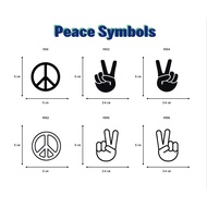 2pcs Peace Symbol Decal Vinyl Waterproof Matte