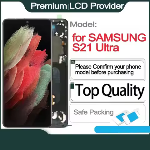 6.8'' AMOLED LCD Replacement for SAMSUNG S21 Ultra 5G Touch Screen SM-G998B, SM-G998B/DS, SM-G998U D