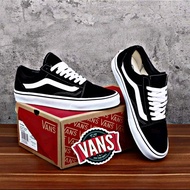 PUTIH HITAM Vans OLD SKOOL BLACK WHITE PREMIUM SNEAKERS Shoes Men Casual BLACK WHITE Shoes Women